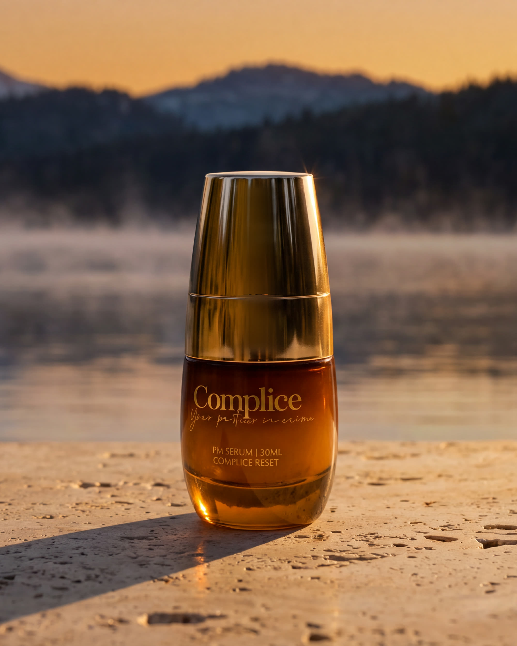 Complice PM serum at dusk