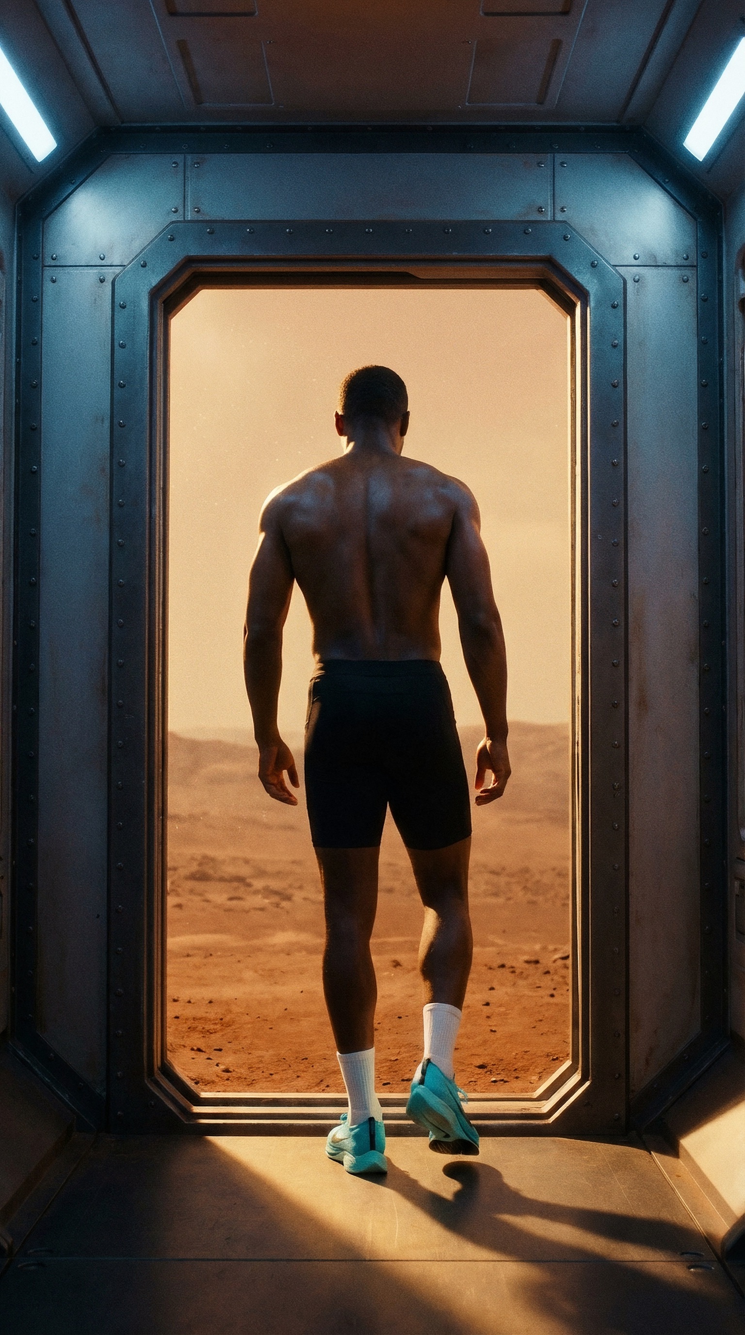 Athlete at Mars doorway
