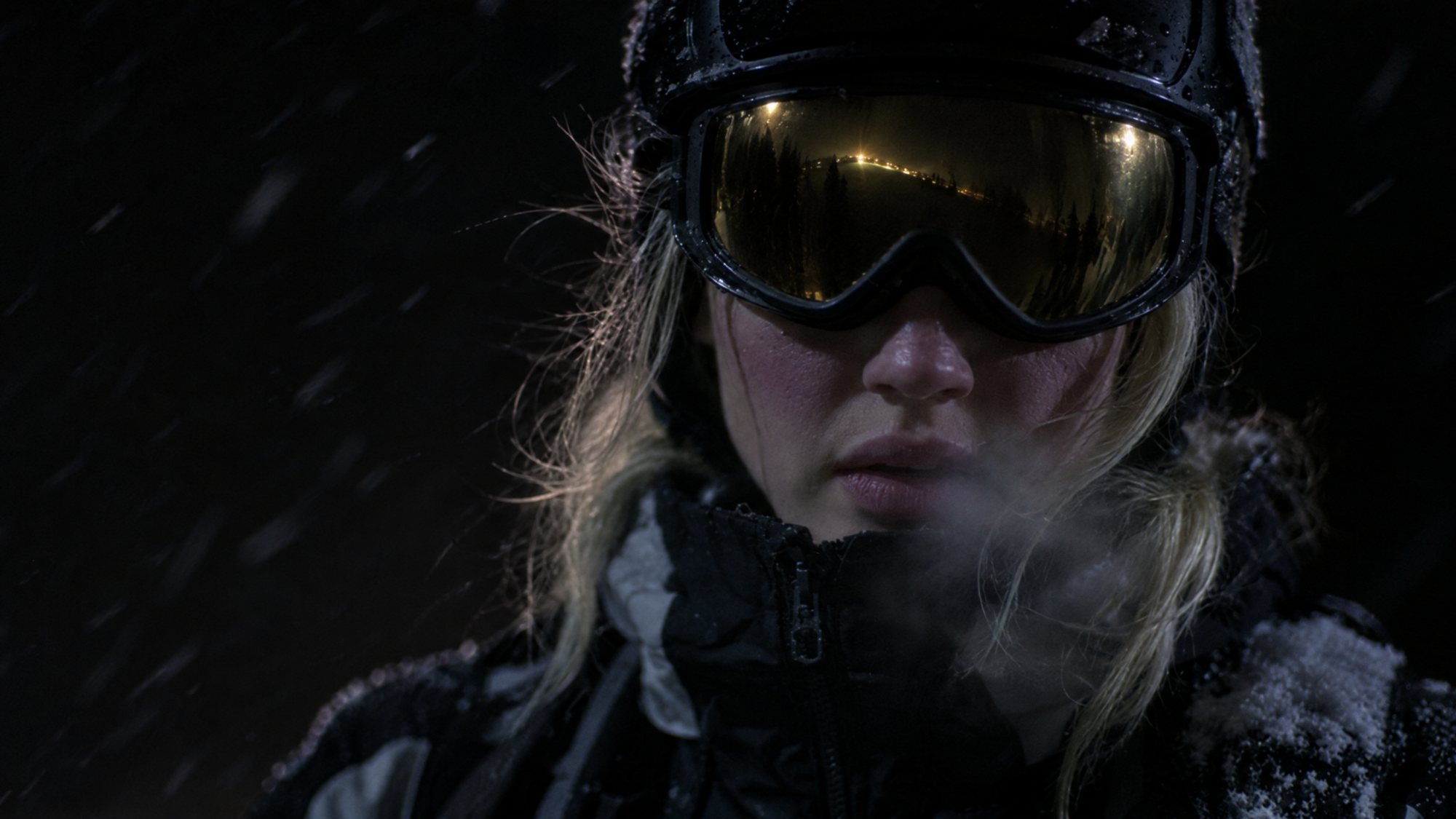 Margaux in the dark, breath in the cold